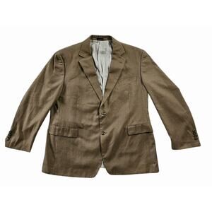 Stafford Essentials Men’s Tan Blazer Sport Coat Size 48R Two Button Jacket